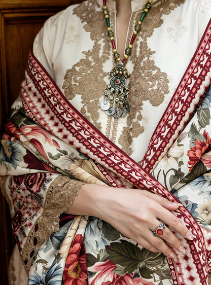 Zainab Chottani | Winter Shawls 24 | Shyna L Ivory Herringbone