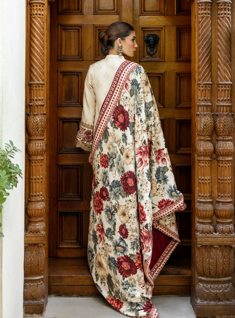 Zainab Chottani | Winter Shawls 24 | Shyna S Ivory Herringbone