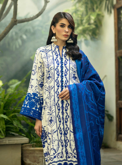 Zainab Chottani | Winter Shawls 24 | Rania Custom Size Ivory Herringbone