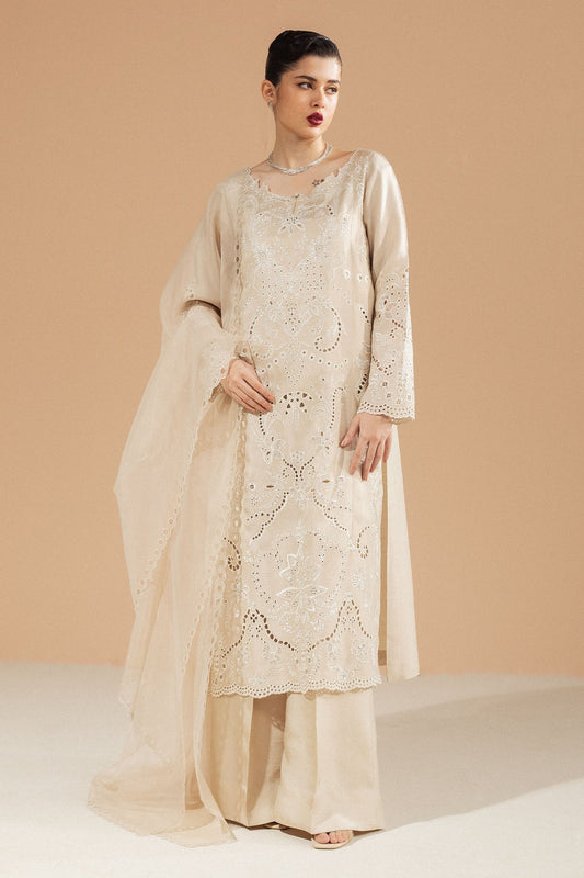 Zara Shahjahan | Festive Wear 25 | ZR25F0101 XS Beige Medium Raw Silk