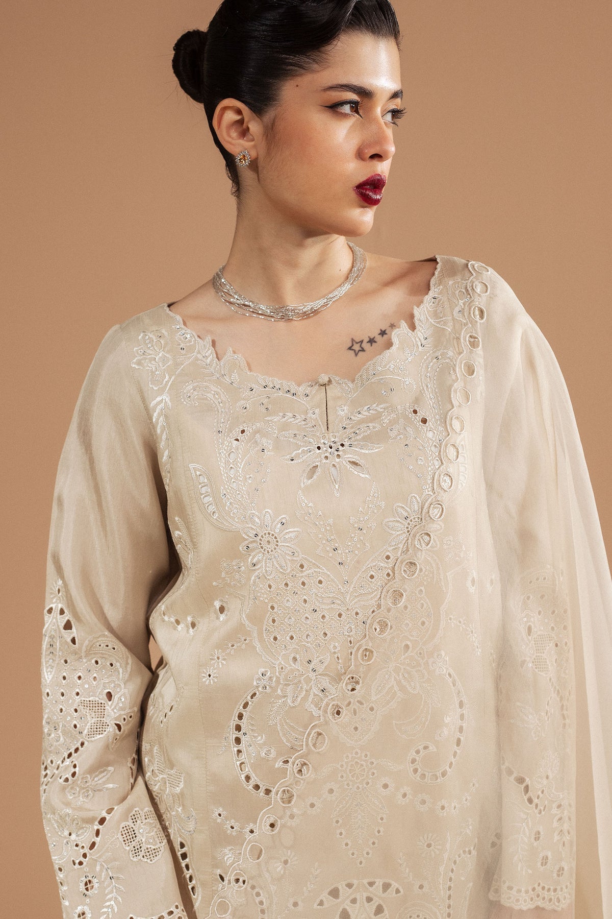 Zara Shahjahan | Festive Wear 25 | ZR25F0101 M Beige Medium Raw Silk