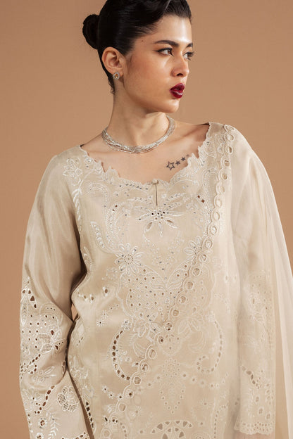 Zara Shahjahan | Festive Wear 25 | ZR25F0101 M Beige Medium Raw Silk