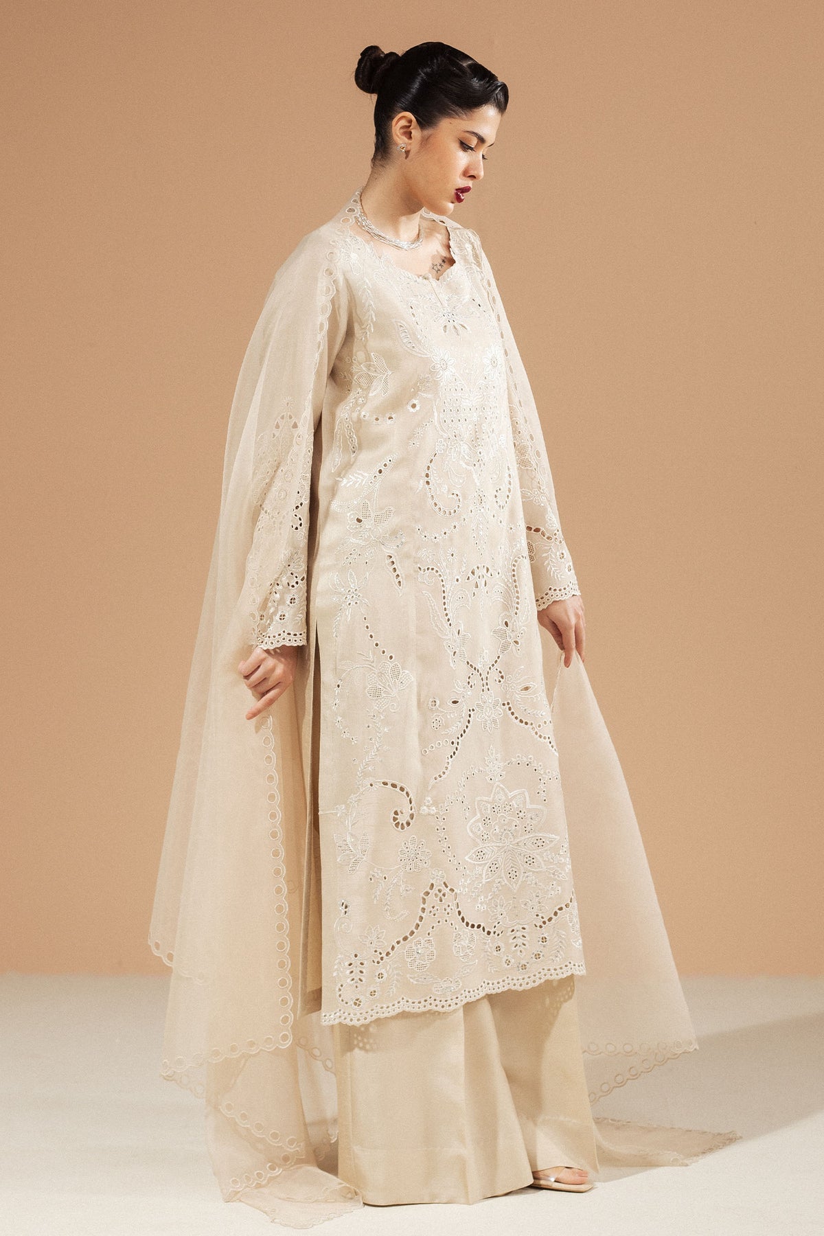 Zara Shahjahan | Festive Wear 25 | ZR25F0101 L Beige Medium Raw Silk