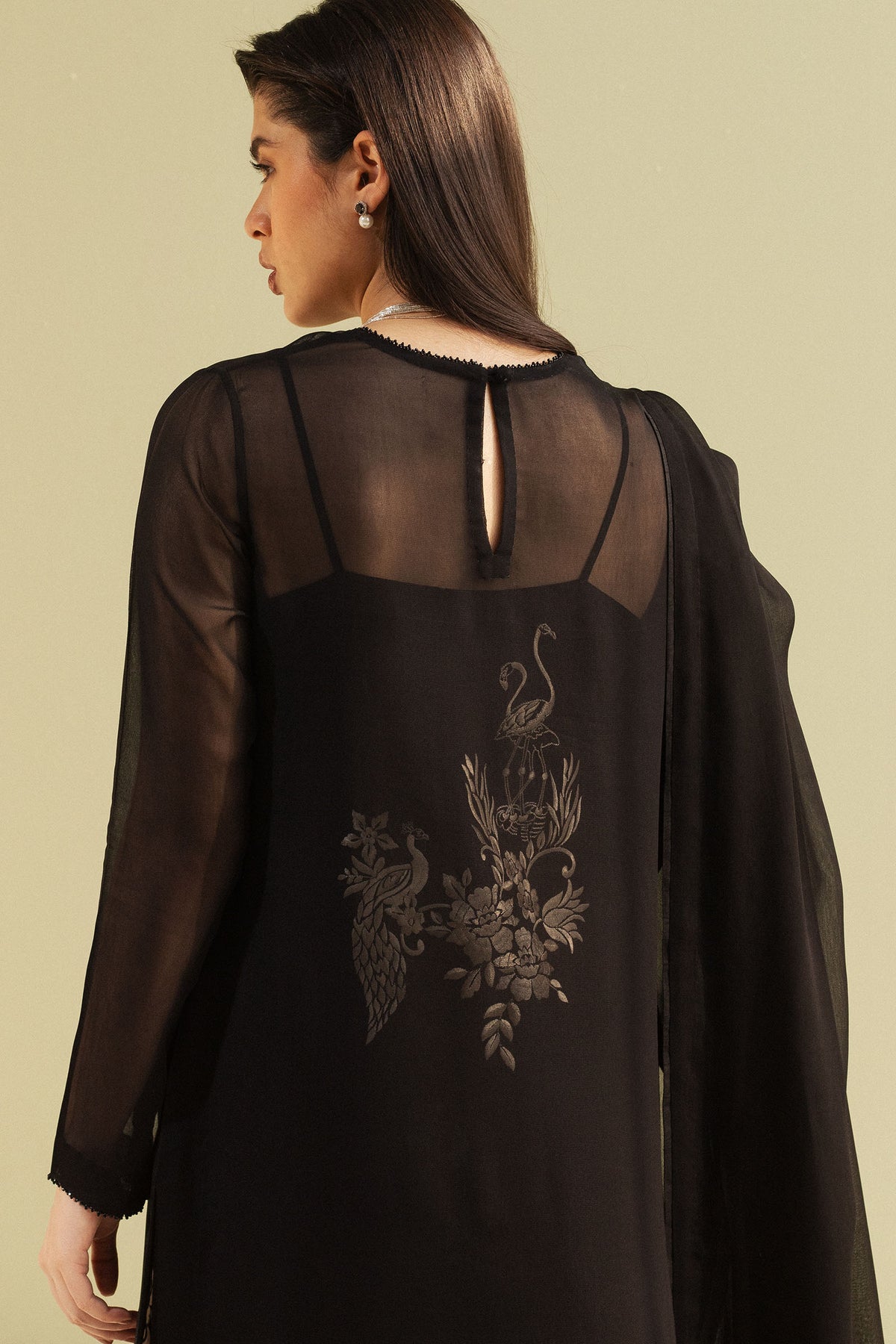 Zara Shahjahan | Festive Wear 25 | ZR25F0107 XL Black Georgette chiffon