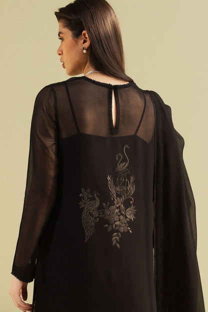 Zara Shahjahan | Festive Wear 25 | ZR25F0107 XL Black Georgette chiffon