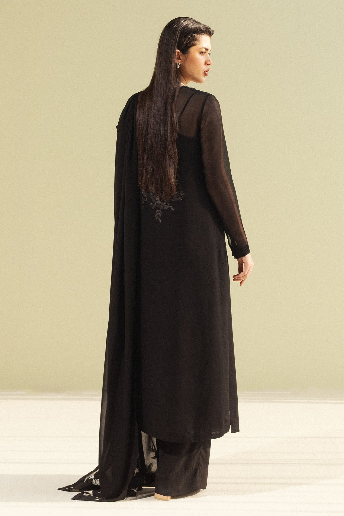 Zara Shahjahan | Festive Wear 25 | ZR25F0107 S Black Georgette chiffon