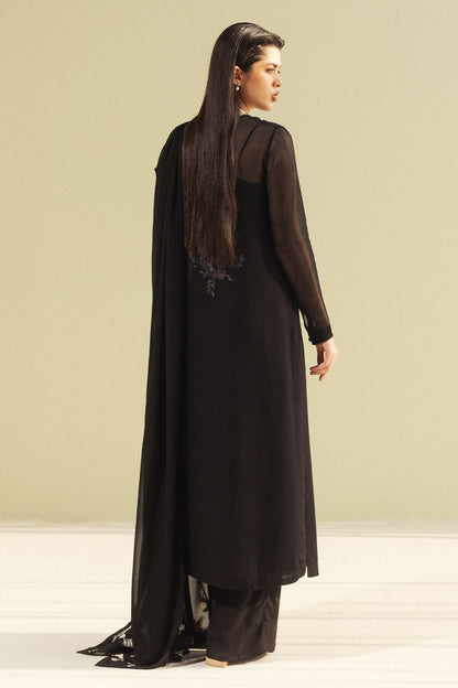 Zara Shahjahan | Festive Wear 25 | ZR25F0107 S Black Georgette chiffon