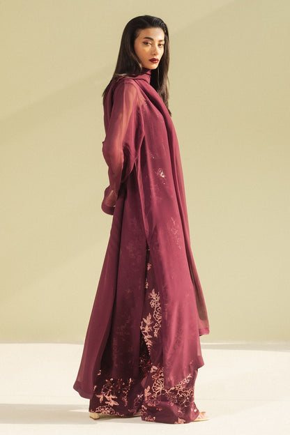 Zara Shahjahan | Festive Wear 25 | ZR25F0110 L Wine Georgette chiffon