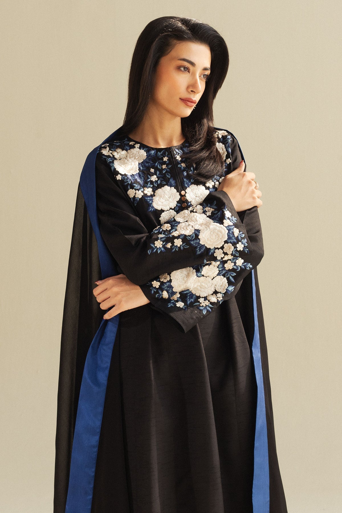 Zara Shahjahan | Festive Wear 25 | ZR25F0223 M Black Medium Raw Silk