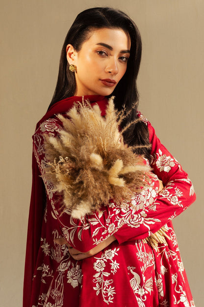 Zara Shahjahan | Festive Wear 25 | ZR25F0228 M Wine Raw Silk