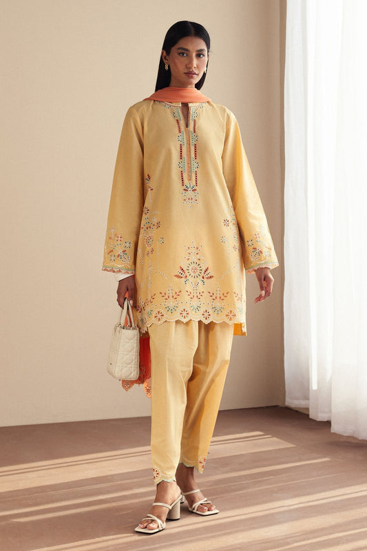 Zara Shahjahan | Pret Wear | CR25P0109 XS Beige Cambric