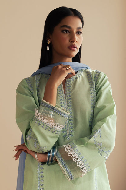 Zara Shahjahan | Pret Wear | CR25P0110 M Mint Cambric