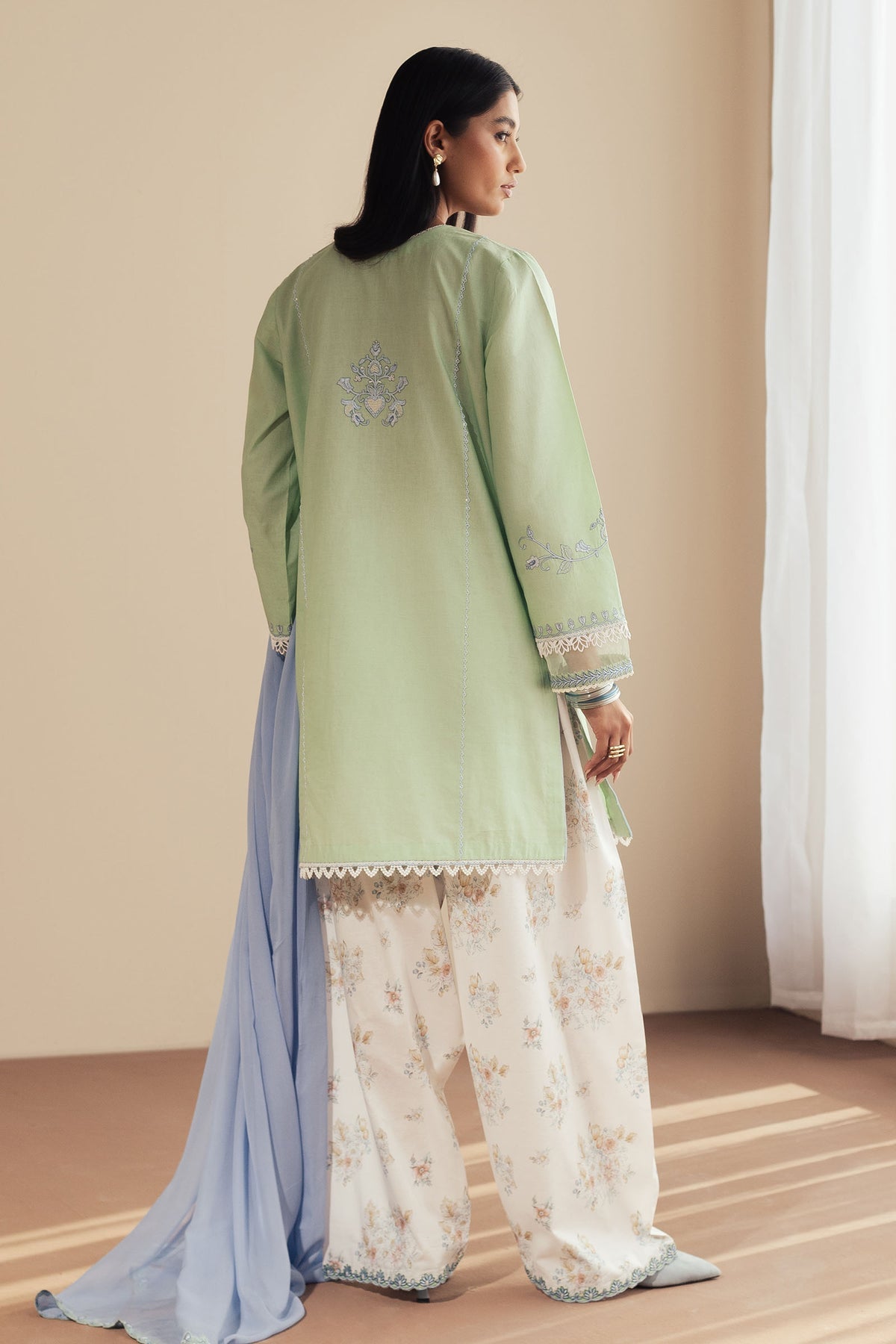 Zara Shahjahan | Pret Wear | CR25P0110 S Mint Cambric