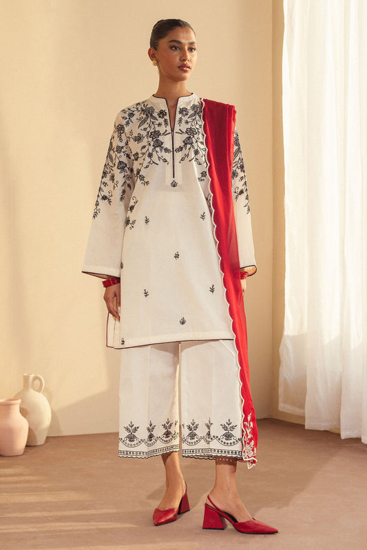Zara Shahjahan | Pret Wear | CR25P0213 XS White Cambric