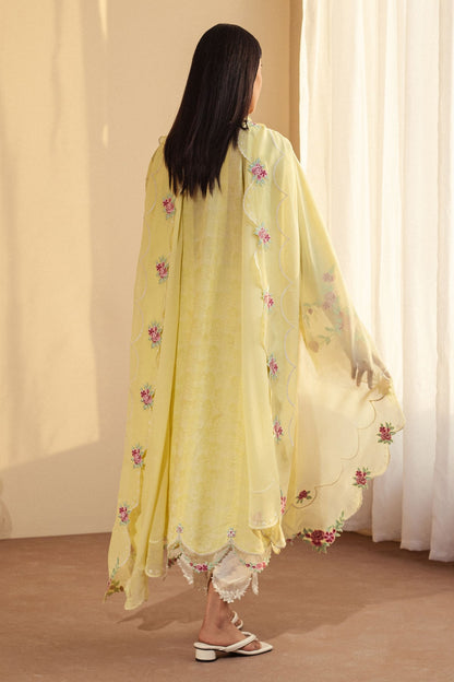 Zara Shahjahan | Pret Wear | CR25P0226 S Pale Yellow Dobby