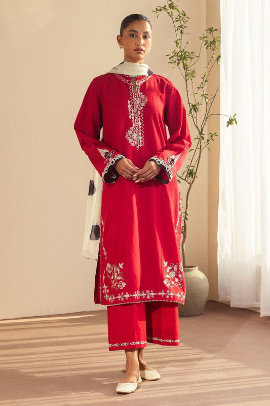 Zara Shahjahan | Pret Wear | CR25P0103 XS Red Cambric
