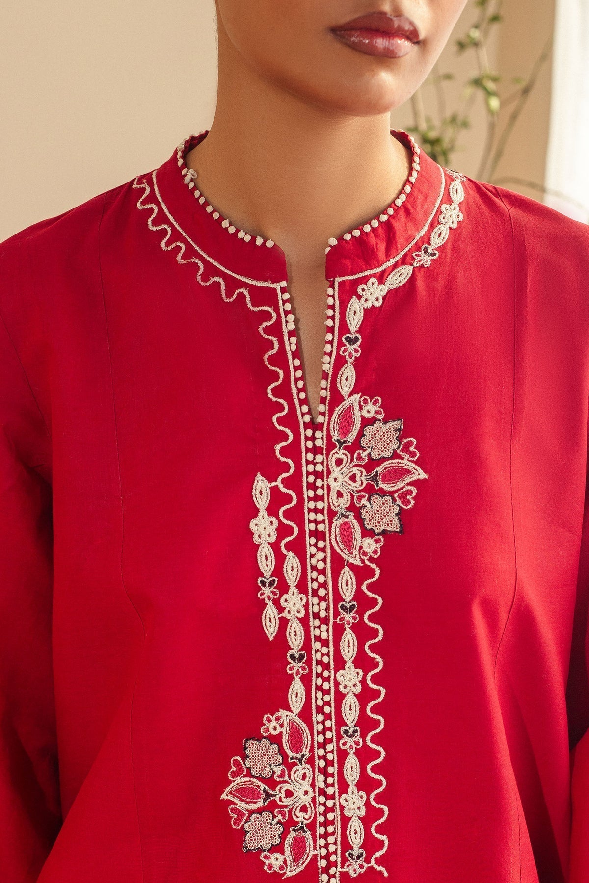 Zara Shahjahan | Pret Wear | CR25P0103 S Red Cambric