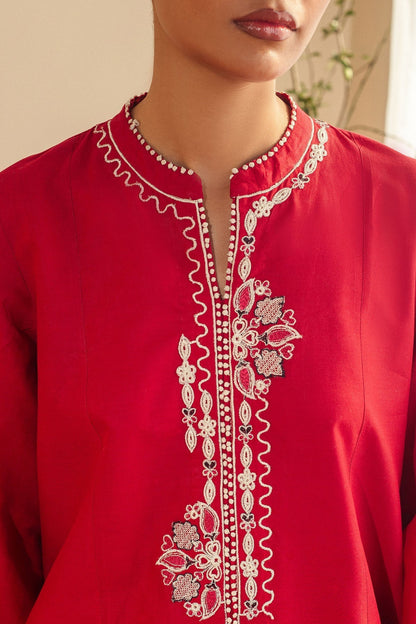 Zara Shahjahan | Pret Wear | CR25P0103 S Red Cambric