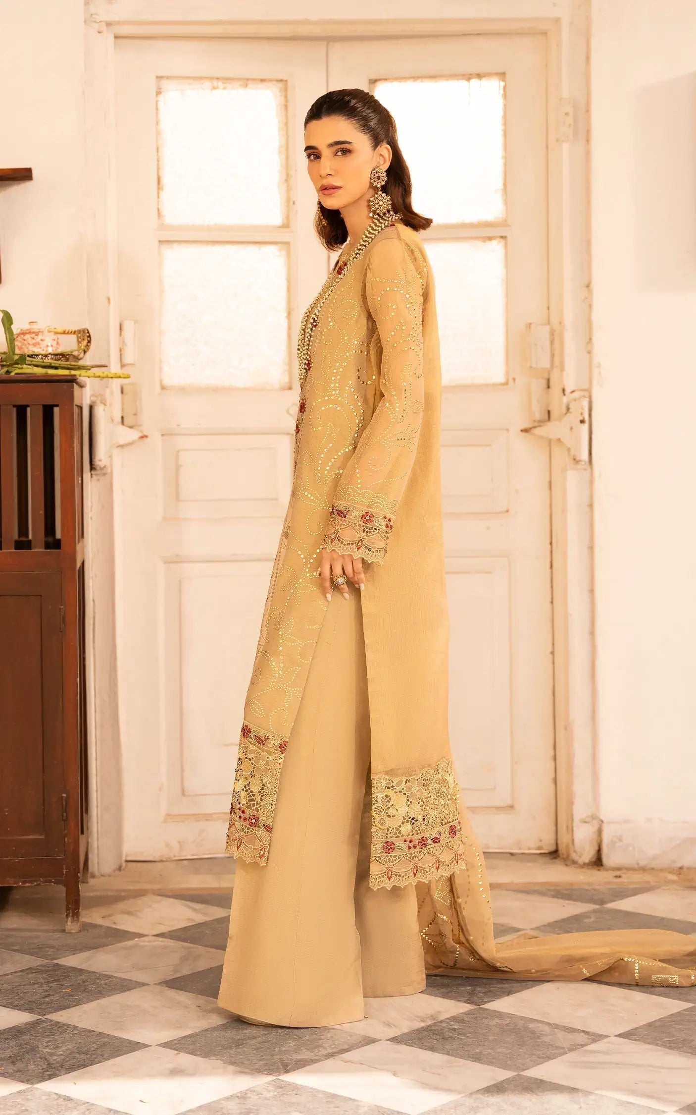 Asifa and Nabeel | Sunehri Eid 25 | Zareen-(SEF25-06) L Beige Net