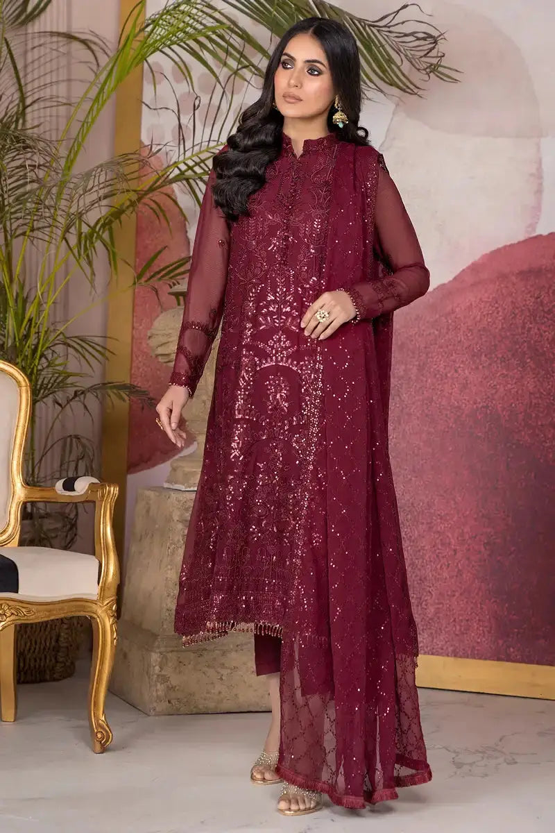 Zarif | Afreen Formals | ZA 04 MULBERRY - Pakistani Designer Dress - by Zarif | Type: Formal - 100% Original at Saira Sultan