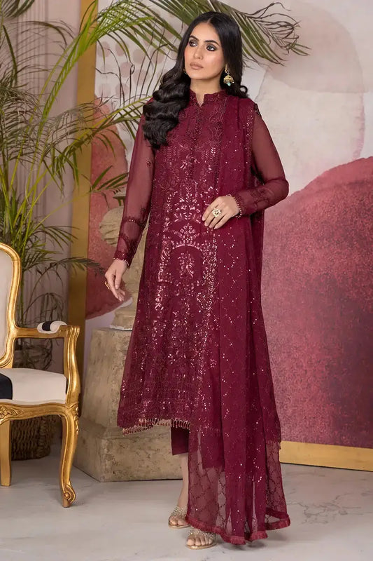 Zarif | Afreen Formals | ZA 04 MULBERRY - Pakistani Designer Dress - by Zarif | Type: Formal - 100% Original at Saira Sultan