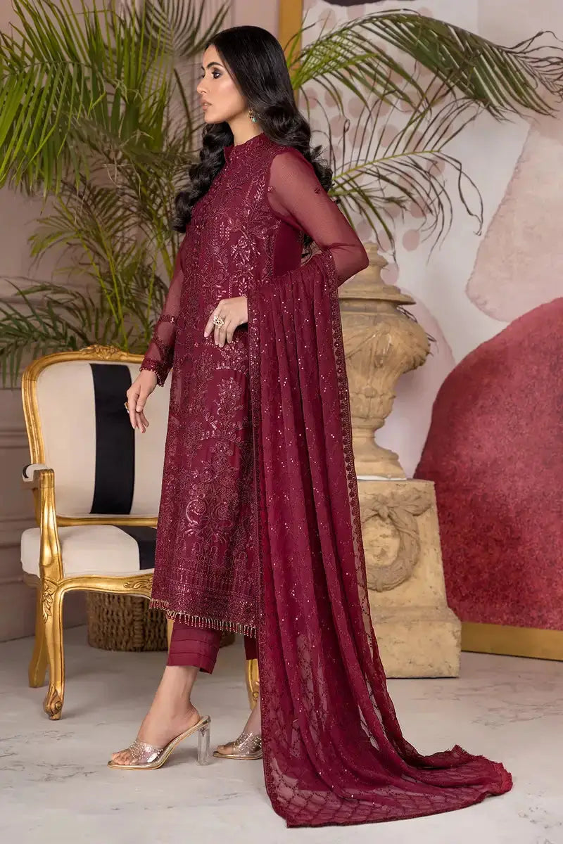 Zarif | Afreen Formals | ZA 04 MULBERRY - Pakistani Designer Dress - by Zarif | Type: Formal - 100% Original at Saira Sultan