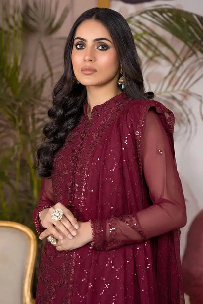Zarif | Afreen Formals | ZA 04 MULBERRY - Pakistani Designer Dress - by Zarif | Type: Formal - 100% Original at Saira Sultan