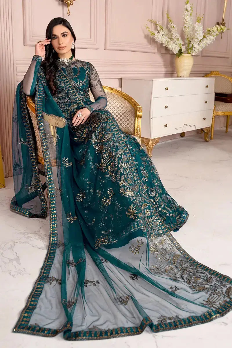 Zarif | Afreen Formals | ZA 01 EVERGREEN - Pakistani Designer Dress - by Zarif | Type: Formal - 100% Original at Saira Sultan