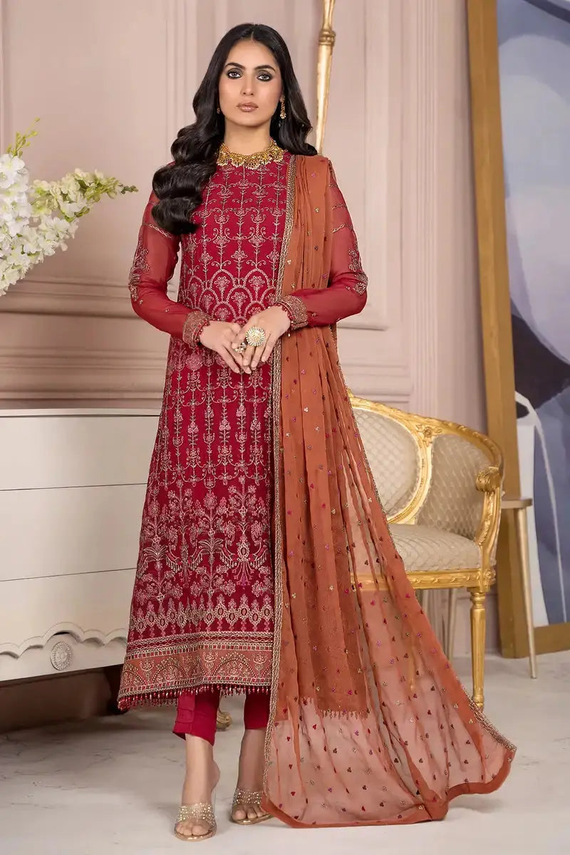 Zarif | Afreen Formals | ZA 08 GARNET - Pakistani Designer Dress - by Zarif | Type: Formal - 100% Original at Saira Sultan