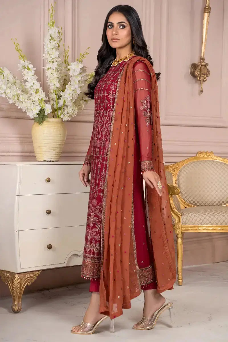 Zarif | Afreen Formals | ZA 08 GARNET - Pakistani Designer Dress - by Zarif | Type: Formal - 100% Original at Saira Sultan