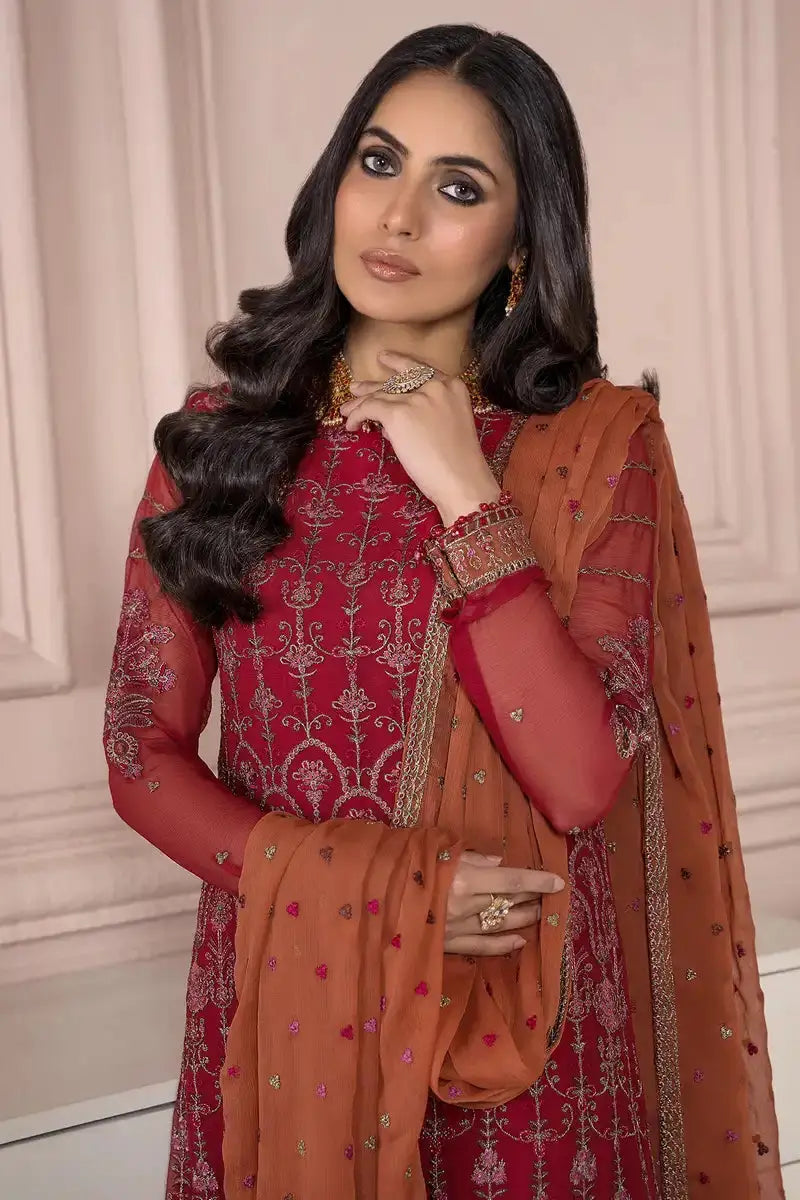 Zarif | Afreen Formals | ZA 08 GARNET - Pakistani Designer Dress - by Zarif | Type: Formal - 100% Original at Saira Sultan