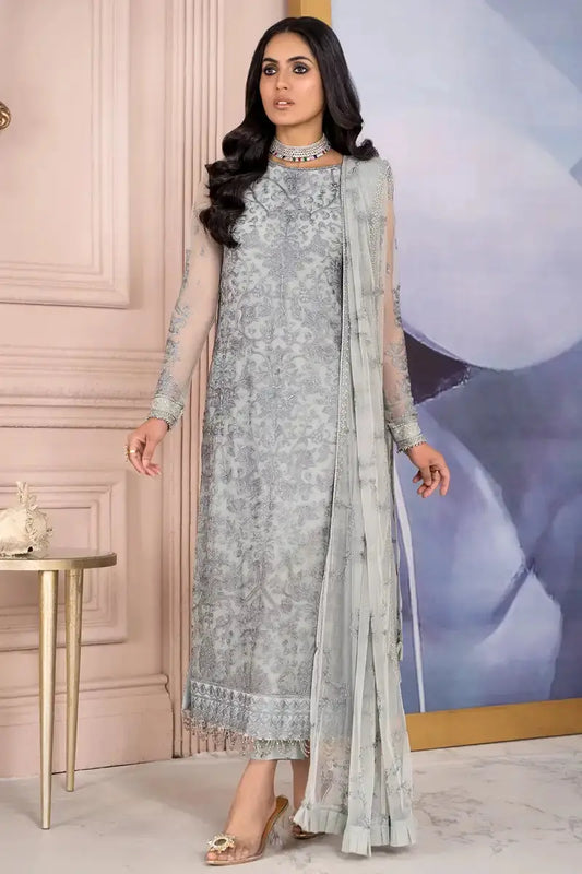 Zarif | Afreen Formals | ZA 02 STEEL GREY - Pakistani Designer Dress - by Zarif | Type: Formal - 100% Original at Saira Sultan