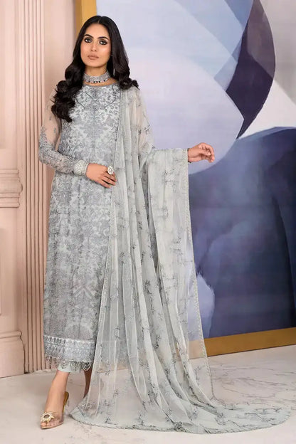 Zarif | Afreen Formals | ZA 02 STEEL GREY - Pakistani Designer Dress - by Zarif | Type: Formal - 100% Original at Saira Sultan