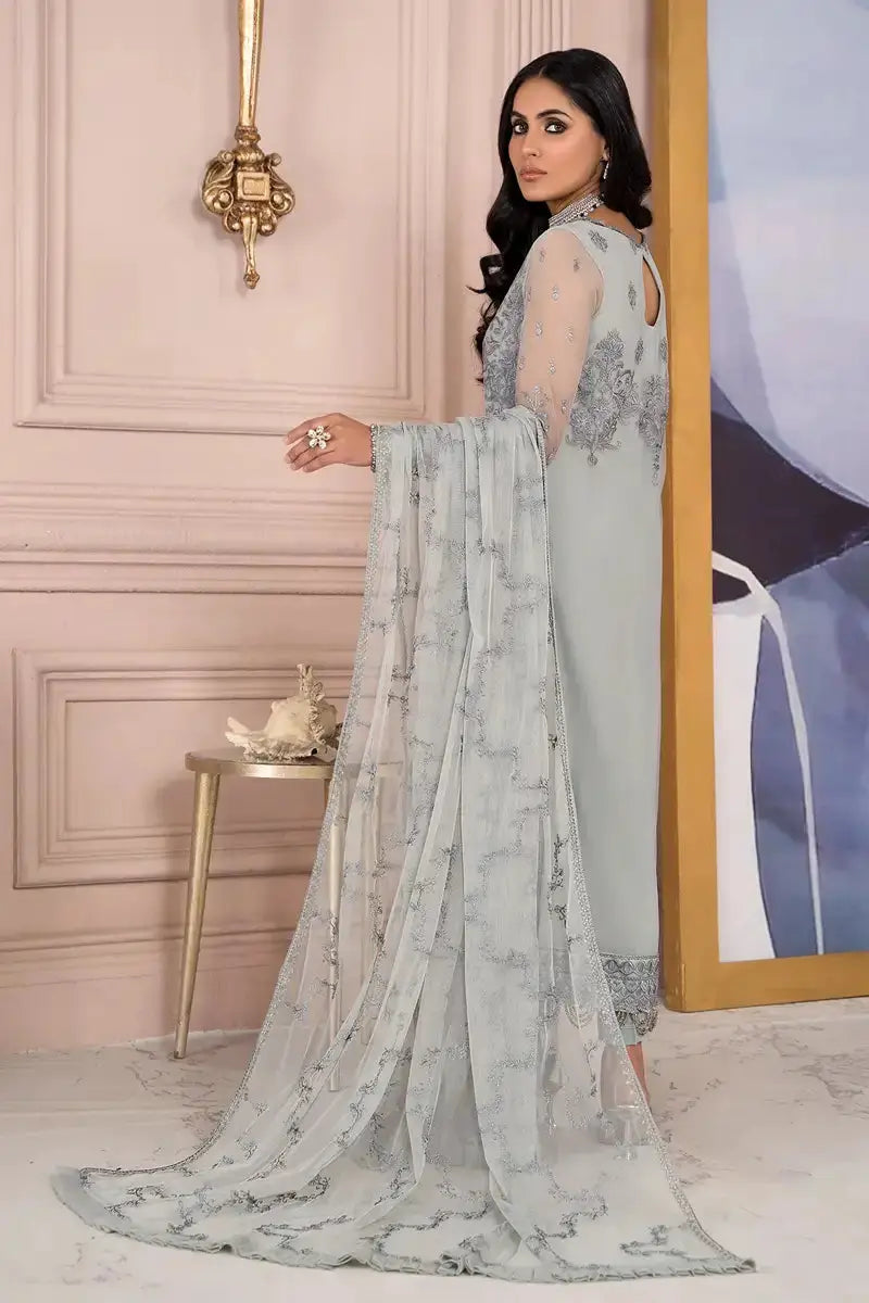 Zarif | Afreen Formals | ZA 02 STEEL GREY - Pakistani Designer Dress - by Zarif | Type: Formal - 100% Original at Saira Sultan