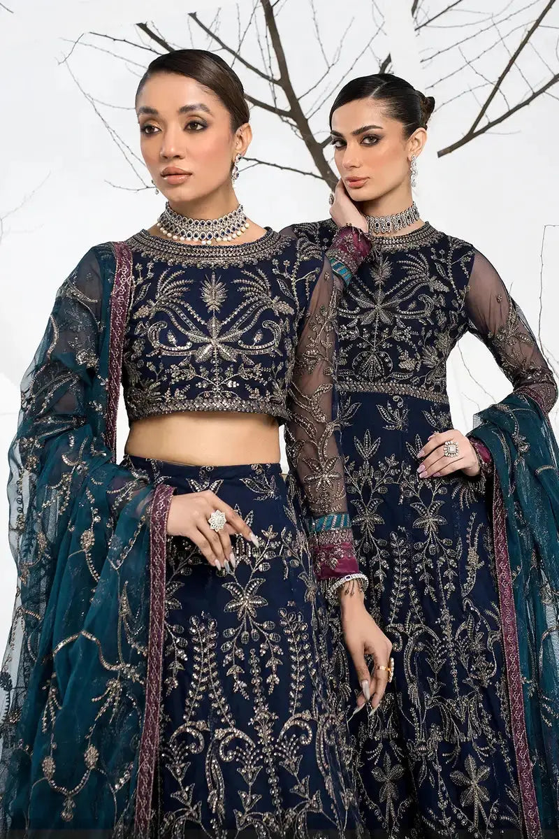 Zarif | LA CELESTE LUXURY Formals | ZLC 01 BLUEBERRY - Pakistani Designer Dress - by Zarif | Type: Formal - 100% Original at Saira Sultan