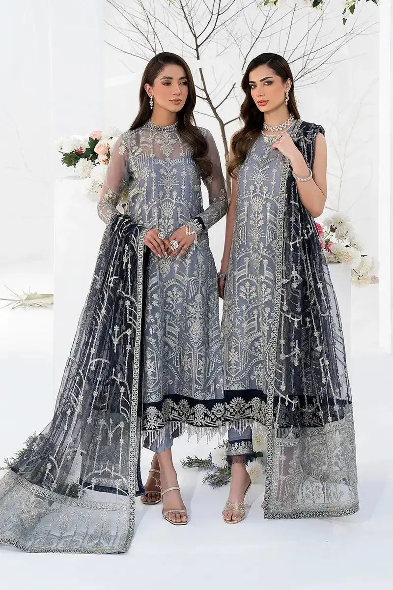Zarif | LA CELESTE LUXURY Formals | ZLC 05 ASH GREY - Pakistani Designer Dress - by Zarif | Type: Formal - 100% Original at Saira Sultan