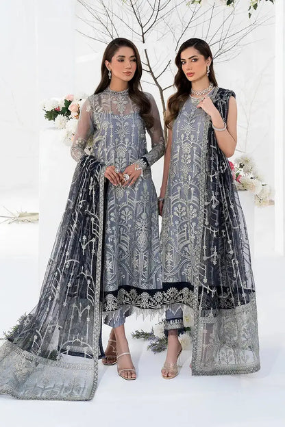 Zarif | LA CELESTE LUXURY Formals | ZLC 05 ASH GREY - Pakistani Designer Dress - by Zarif | Type: Formal - 100% Original at Saira Sultan