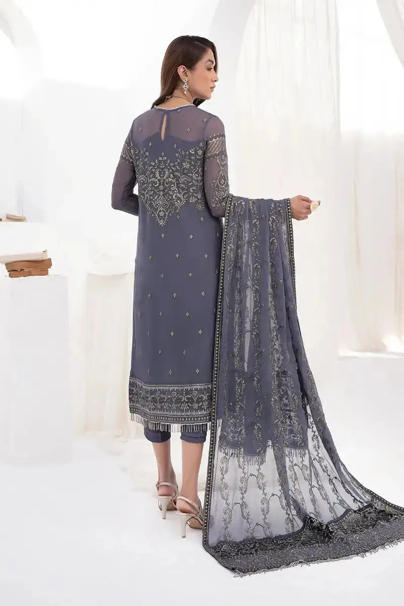 Zarif | LA CELESTE LUXURY Formals | ZLC 08 DUSTY TEAL - Pakistani Designer Dress - by Zarif | Type: Formal - 100% Original at Saira Sultan