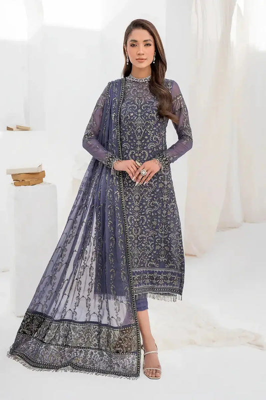 Zarif | LA CELESTE LUXURY Formals | ZLC 08 DUSTY TEAL - Pakistani Designer Dress - by Zarif | Type: Formal - 100% Original at Saira Sultan