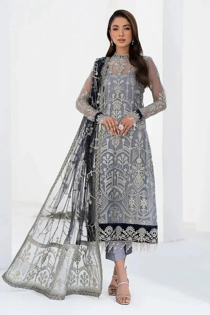 Zarif | LA CELESTE LUXURY Formals | ZLC 05 ASH GREY - Pakistani Designer Dress - by Zarif | Type: Formal - 100% Original at Saira Sultan