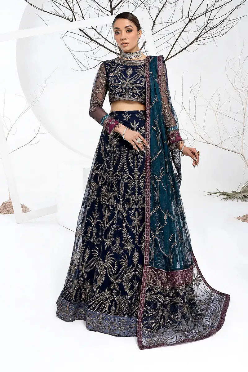 Zarif | LA CELESTE LUXURY Formals | ZLC 01 BLUEBERRY - Pakistani Designer Dress - by Zarif | Type: Formal - 100% Original at Saira Sultan