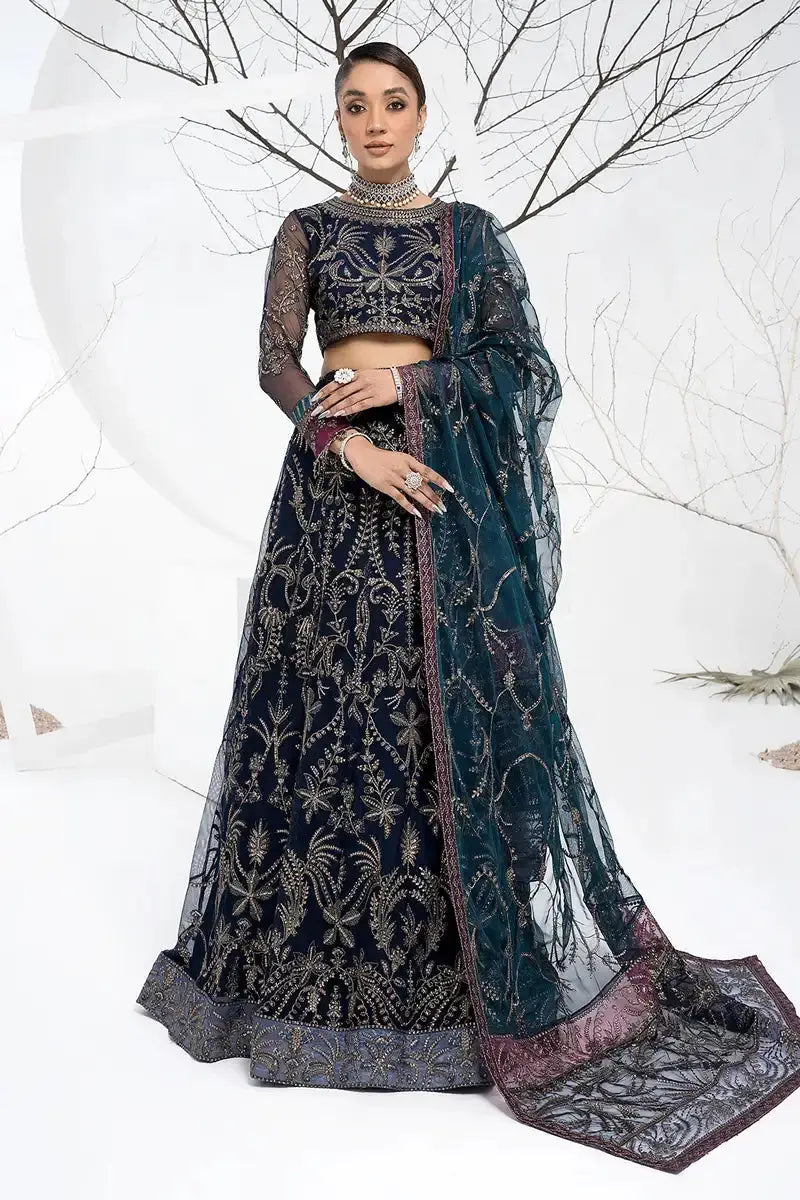 Zarif | LA CELESTE LUXURY Formals | ZLC 01 BLUEBERRY - Pakistani Designer Dress - by Zarif | Type: Formal - 100% Original at Saira Sultan