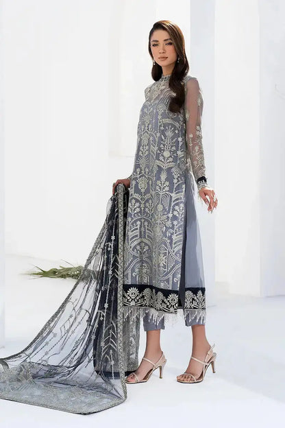 Zarif | LA CELESTE LUXURY Formals | ZLC 05 ASH GREY - Pakistani Designer Dress - by Zarif | Type: Formal - 100% Original at Saira Sultan