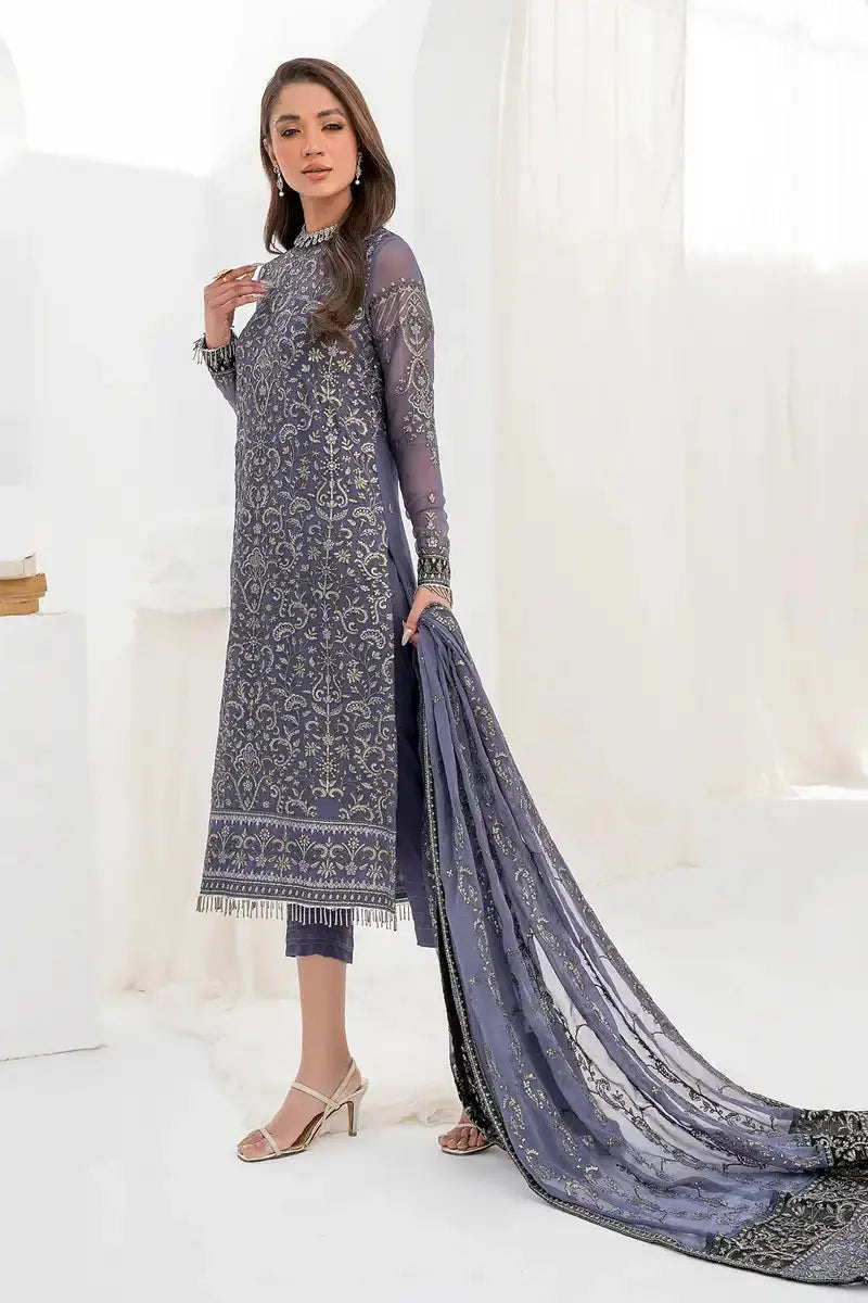 Zarif | LA CELESTE LUXURY Formals | ZLC 08 DUSTY TEAL - Pakistani Designer Dress - by Zarif | Type: Formal - 100% Original at Saira Sultan