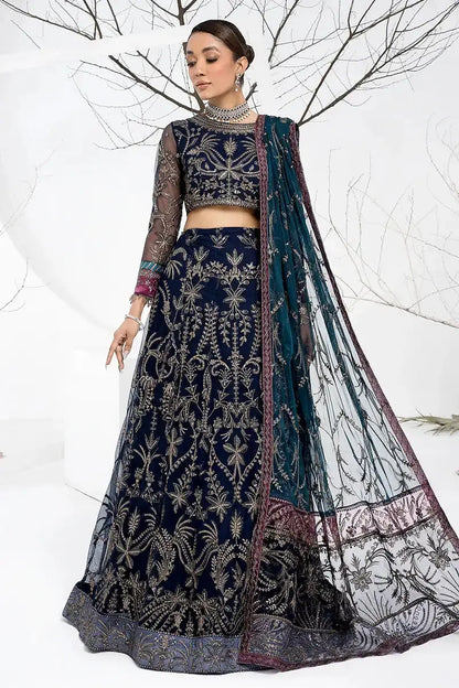 Zarif | LA CELESTE LUXURY Formals | ZLC 01 BLUEBERRY - Pakistani Designer Dress - by Zarif | Type: Formal - 100% Original at Saira Sultan