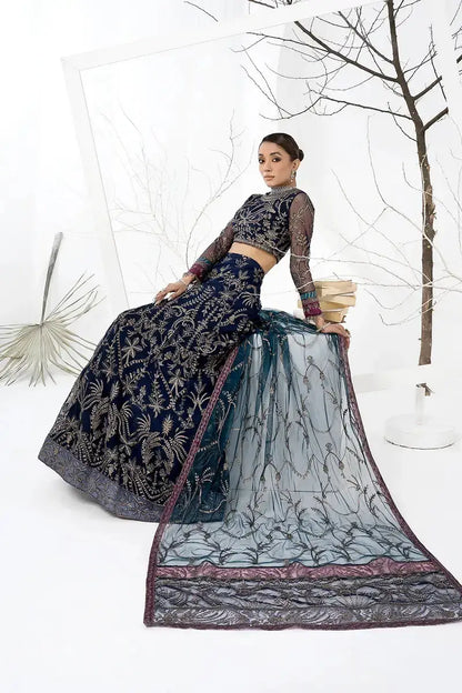 Zarif | LA CELESTE LUXURY Formals | ZLC 01 BLUEBERRY - Pakistani Designer Dress - by Zarif | Type: Formal - 100% Original at Saira Sultan