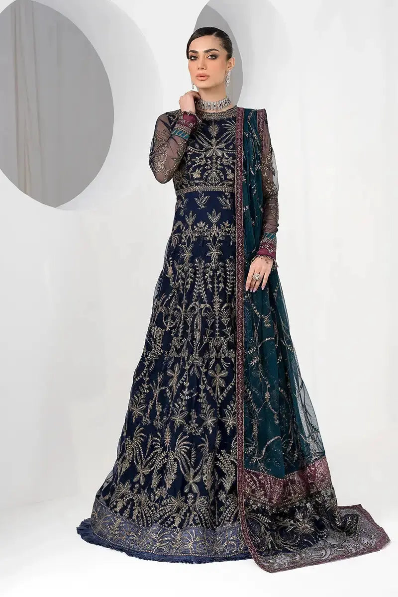 Zarif | LA CELESTE LUXURY Formals | ZLC 01 BLUEBERRY - Pakistani Designer Dress - by Zarif | Type: Formal - 100% Original at Saira Sultan