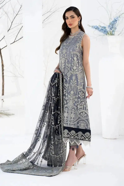 Zarif | LA CELESTE LUXURY Formals | ZLC 05 ASH GREY - Pakistani Designer Dress - by Zarif | Type: Formal - 100% Original at Saira Sultan