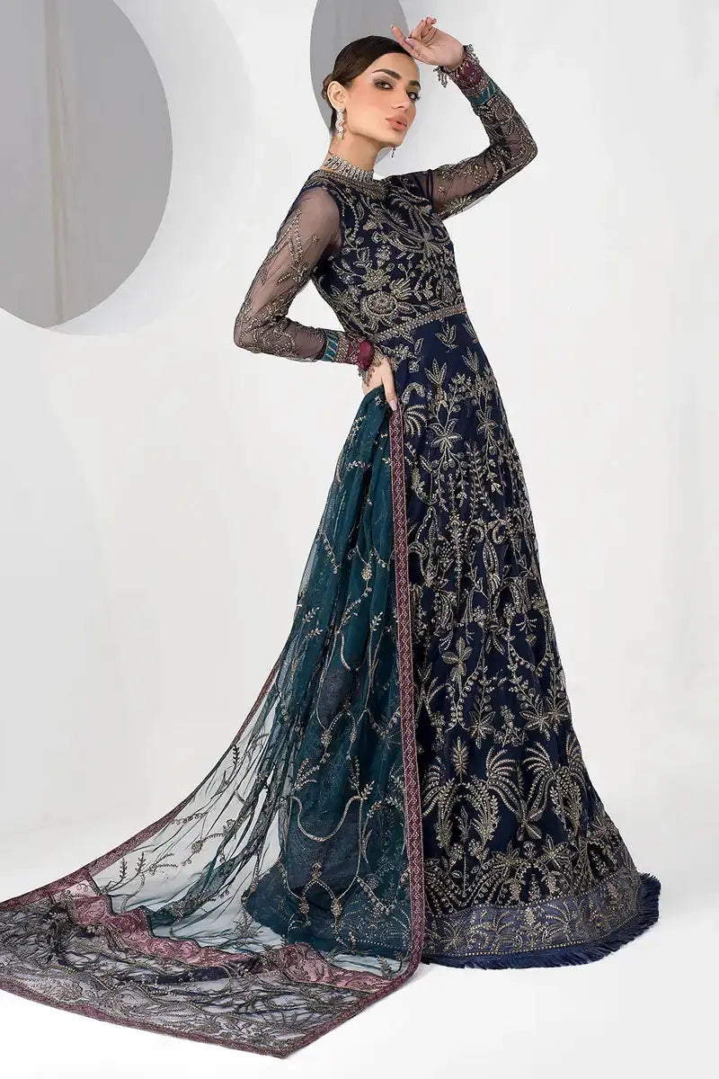 Zarif | LA CELESTE LUXURY Formals | ZLC 01 BLUEBERRY - Pakistani Designer Dress - by Zarif | Type: Formal - 100% Original at Saira Sultan