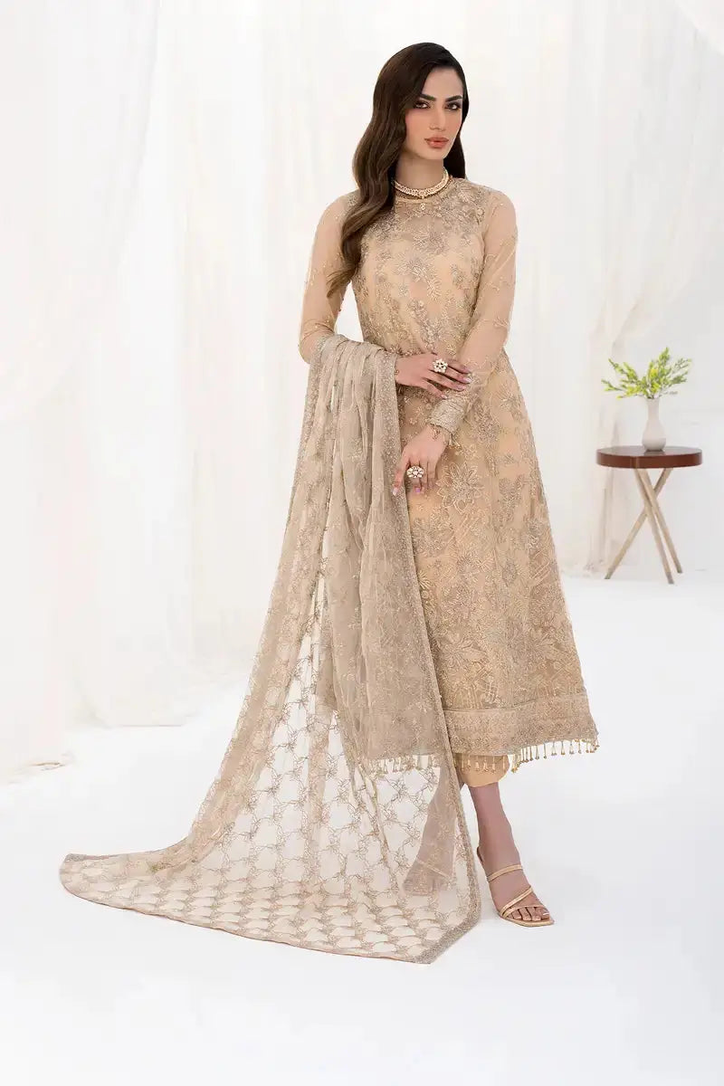 Zarif | LA CELESTE LUXURY Formals | ZLC 07 SAND GLOW - Pakistani Designer Dress - by Zarif | Type: Formal - 100% Original at Saira Sultan
